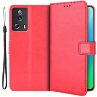 Etui z klapką do Xiaomi 13 Lite, Crazy Horse Wallet, czerwone