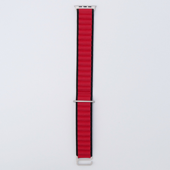 Pasek Nylonowy do Apple Watch 1/2/3/4/5/6/7/8/9/10/11/SE Ultra 1/2/3 42/44/45/46/49mm, Czarny / Czerwony