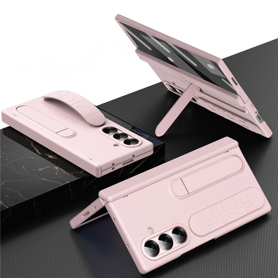 Etui z rączką i podstawką do Samsung Galaxy Z Fold7 – różowe