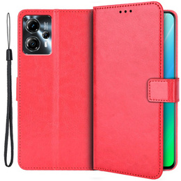 Etui z klapką do Motorola Moto G13 / G23 4G, Crazy Horse Wallet, czerwone