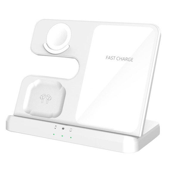 White ERBORD Trio 3-in-1 station – tidy desk and charging for 3 devices at once