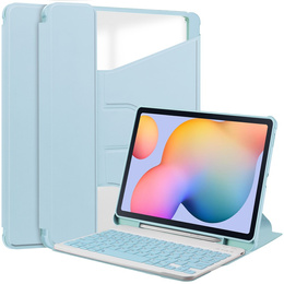 Etui z klawiaturą do Samsung Galaxy Tab S6 Lite 10.4" 2020/2022/2024, Rotary 360° Leather, jasnoniebieskie
