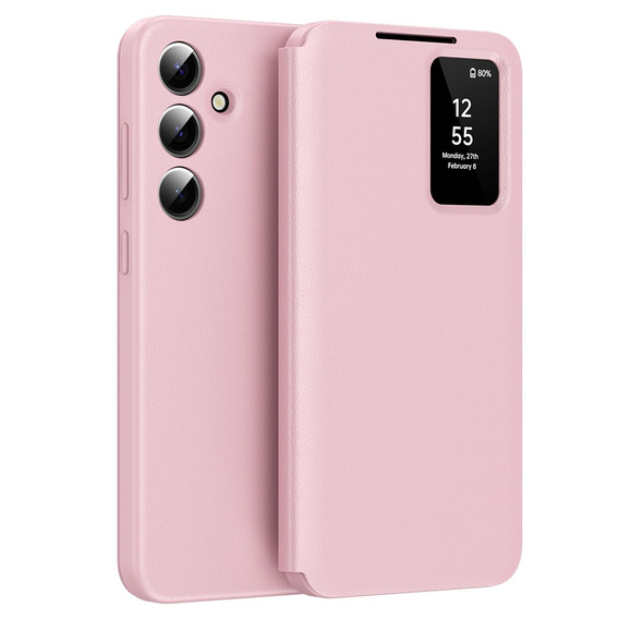 Etui z klapką do Samsung Galaxy S23 FE, Smart View Wallet, różowe