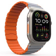 Pasek Magnetyczny do Apple Watch 1/2/3/4/5/6/7/8/9/10/11/SE Ultra 1/2/3 42/44/45/46/49mm, Szary/Pomarańczowy