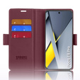 Etui do Xiaomi Poco F8 Pro, ERBORD Glossy Litchi, portfel z klapką, czerwone