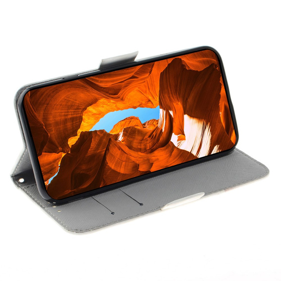 Etui z klapką do Infinix Hot 40i, Wallet, Flowers białe