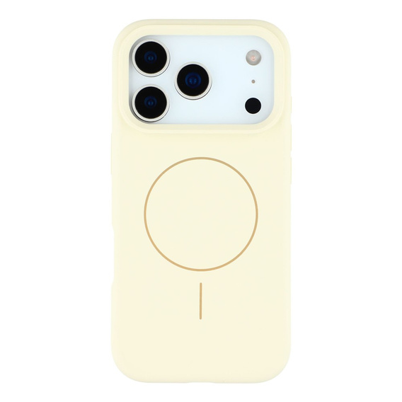 Etui silikonowe do iPhone 17 Pro - kompatybilne z MagSafe, antywstrząsowe,beżowe