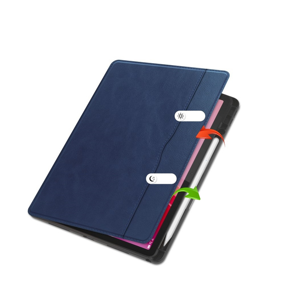 Etui do Lenovo Tab M11, Business Card and Pen Slot, niebieskie