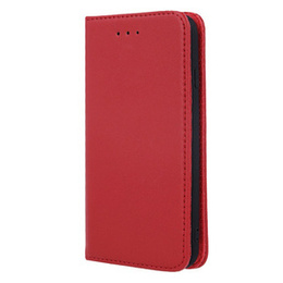 Etui do Samsung Galaxy A54 5G, skórzane book case, czerwone + szkło