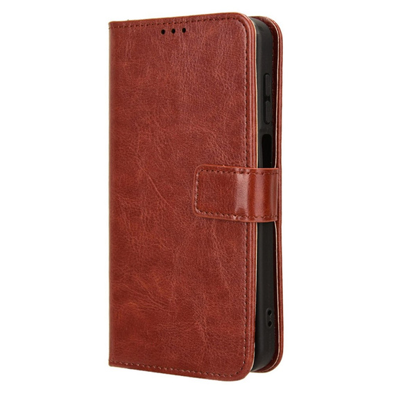 Etui z klapką do Samsung Galaxy M35, Crazy Horse Wallet, brązowe