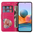 Etui z klapką do Samsung Galaxy A55, Wallet Zipper Pocket Glittery, różowe