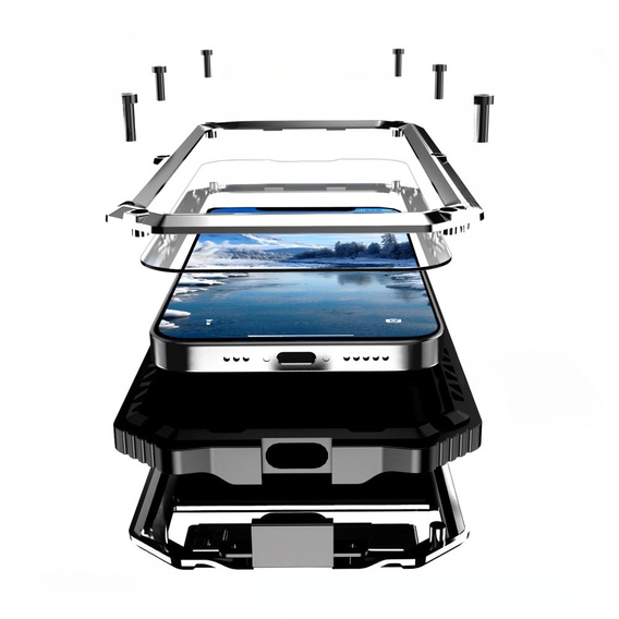 Etui pancerne do iPhone 16E, R-JUST, srebrne