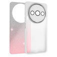 Etui do Xiaomi Redmi A3, Glittery Powder, białe / różowe