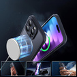 Etui do iPhone 16 Pro Max, do MagSafe, ERBORD Matt Case, czarny + Szkło na ekran