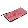 Etui Wallet do Oppo Reno5 5G, Tree and Cat, Pink