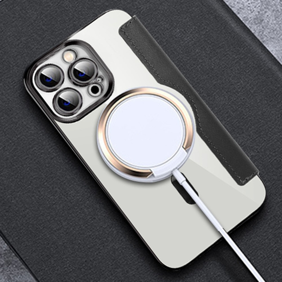 Etui z klapką do iPhone 12 Pro Max, RFID Wallet MagSafe z ochroną aparatu, czarne