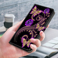 Etui z klapką do Xiaomi Redmi Note 12 4G, Wallet, Flowers & Butterflies czarne