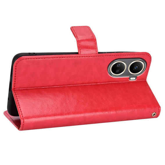 Etui z klapką do Huawei Nova 10 SE, Crazy Horse Wallet, czerwone