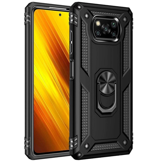 Etui pancerne do Xiaomi Poco X3 NFC, Nox Case Ring, czarne