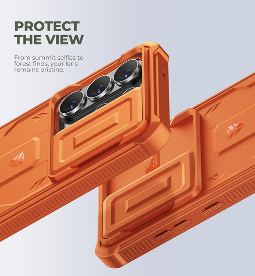 Etui pancerne do Samsung Galaxy S26 Ultra, Dexnor Full Body (Two Frames), pomarańczowe