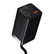 Baseus ładowarka sieciowa 65 W GaN3 Pro 2×USB‑C 2×USB‑A - Czarna