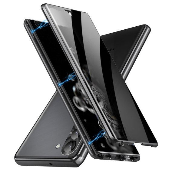 Etui do Samsung Galaxy S24, Privacy Dual Glass, czarne
