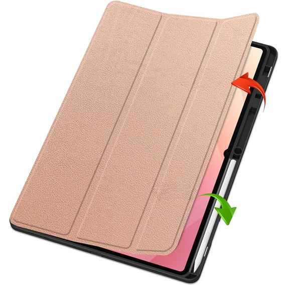 Etui do Samsung Galaxy Tab S11 Ultra, Smartcase z miejscem na rysik, różowe złoto