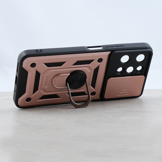 Etui pancerne do Xiaomi Redmi 12, CamShield Slide, różowe rose gold