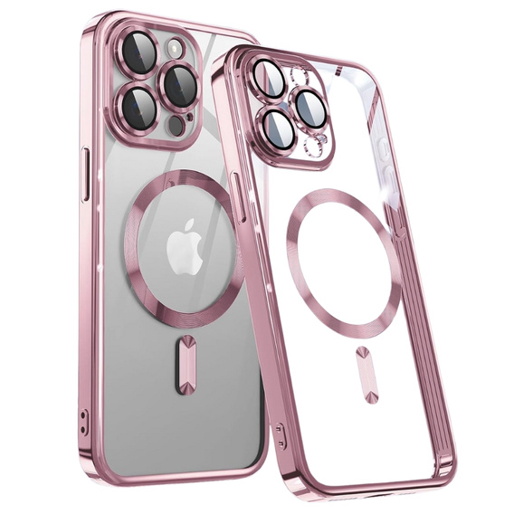 Etui do iPhone 15 Pro, Electro MagSafe, różowe + Szkło na ekran