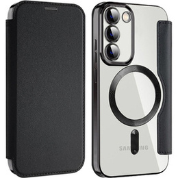 Etui z klapką do Samsung Galaxy S23, Wallet, MagSafe, czarne