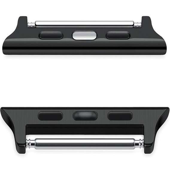Zapięcie ze stali nierdzewnej do zegarka Apple Watch 1/2/3/4/5/6/7/8/9/10/11/SE 38/40/41/42mm, Czarne