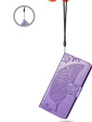 Etui z klapką do Oppo A80, Butterfly, fioletowe