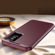 Etui z klapką do Samsung Galaxy A55 5G – red wine, Smart View Wallet z kieszenią na kartę