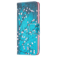 Etui z klapką do OPPO A57 / A57s, Wallet, Sakura niebieskie