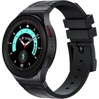 Pasek silikonowy do Samsung Galaxy Watch 4/5/6/7/FE 40/42/43/44/45/46/47mm, Czarny / czarna klamra