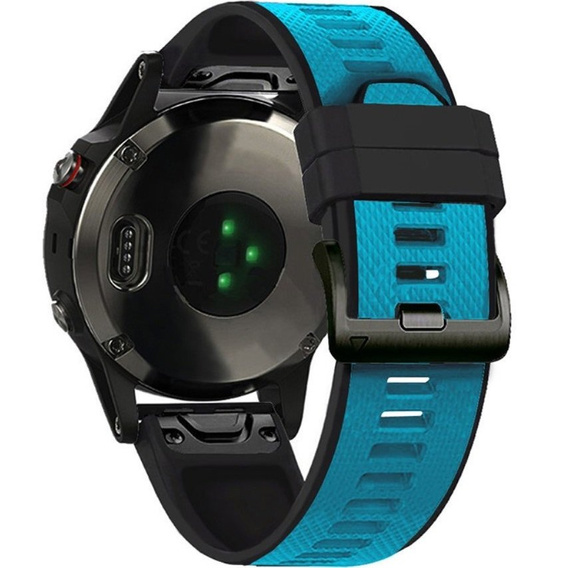 Pasek Silikonowy Quickfit 22mm do Garmin, Niebieski / Czarny