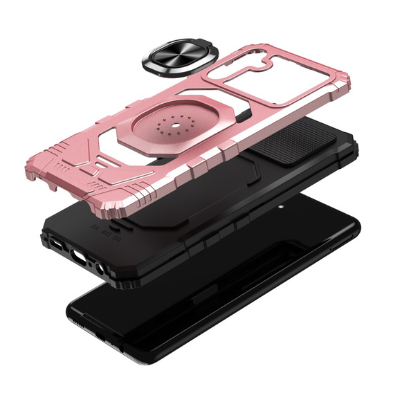 Etui do Samsung Galaxy A25 5G,TechDefender, różowe rose gold + Szkło 9H