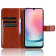 Etui z klapką do Samsung Galaxy M55 5G, Crazy Horse Wallet, brązowe