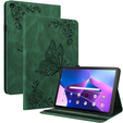 Etui do Lenovo Tab M10 Plus 10.6 Gen 3 TB-125F TB-128F, Wallet Pen Slot, butterflies, zielone