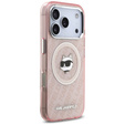 Etui Karl Lagerfeld do iPhone 17 Pro Max, IML Choupette Head Logo MagSafe, różowe