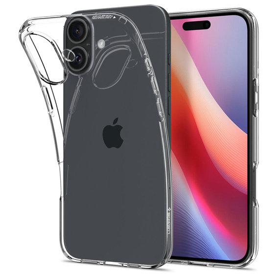 Etui Spigen do iPhone 16, Liquid Crystal, przezroczyste + Szkło Hartowane 9H