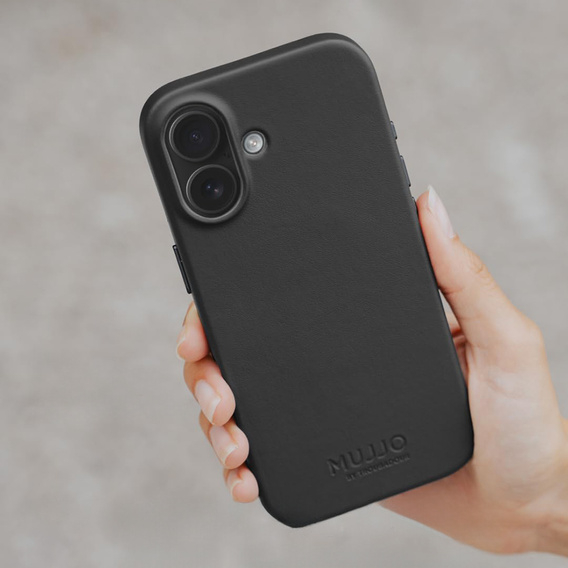 Etui Mujjo Skórzane do iPhone 17, MagSafe, czarne