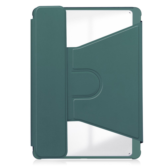 Etui z klawiaturą do Samsung Galaxy Tab S9+, Rotary 360° Leather, ciemnozielone