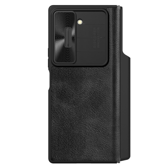 Etui z klapką NILLKIN do Samsung Galaxy Z Fold6 5G, CamShield Qin Pro, skórzane, czarne