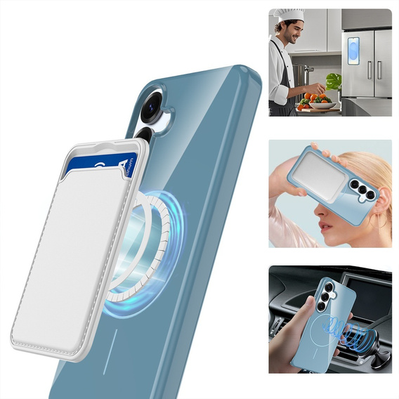 Etui do Samsung Galaxy S25 FE, Silicone Lite, do MagSafe ze smyczką, niebieskie