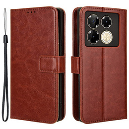 Etui z klapką do Infinix Note 40 Pro Plus, Crazy Horse Wallet, brązowe