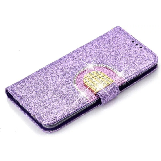 Etui z klapką do Huawei P Smart 2019 / Honor 10 Lite, Glitter Mirror Wallet, fioletowe
