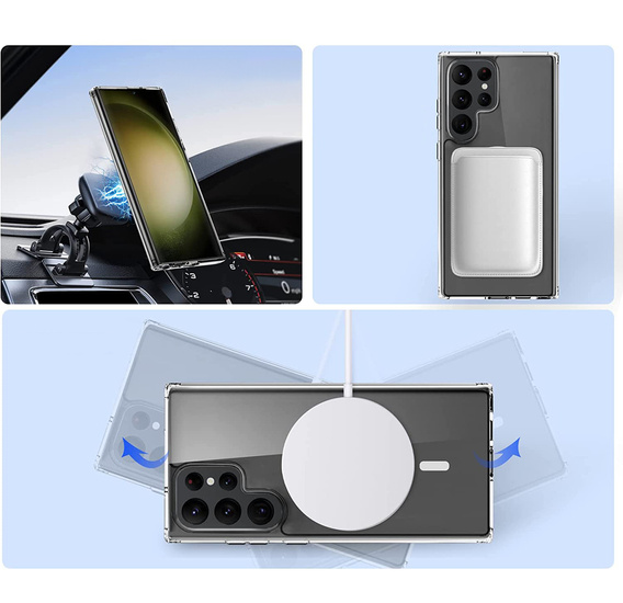 Etui do Samsung Galaxy S23 Ultra, Hybrid MagSafe, magnetyczne przezroczyste