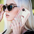 Etui z klapką do iPhone 16E, RFID Wallet MagSafe z ochroną aparatu, różowe