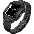 Bransoleta Stalowa z Etui do Apple Watch 4/5/6/SE 44mm, Czarna